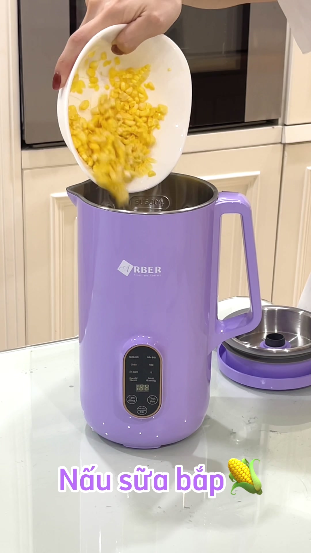 👩🏻‍🍳Làm sữa bắp dễ dàng với máy làm sữa hạt đa năng ARBER MLSH5W MT #arber #fyp #giadun