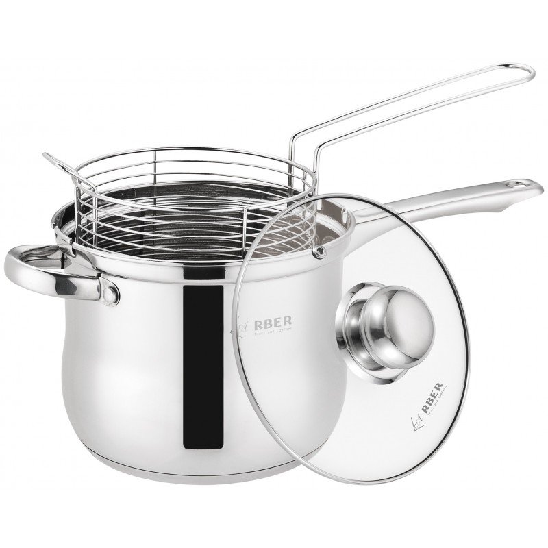 Quánh inox chiên ngâp dầu, kèm giỏ inox AN-04VH